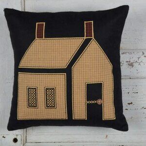Heritage Farms Primitive House Pillow 18x18 NEW